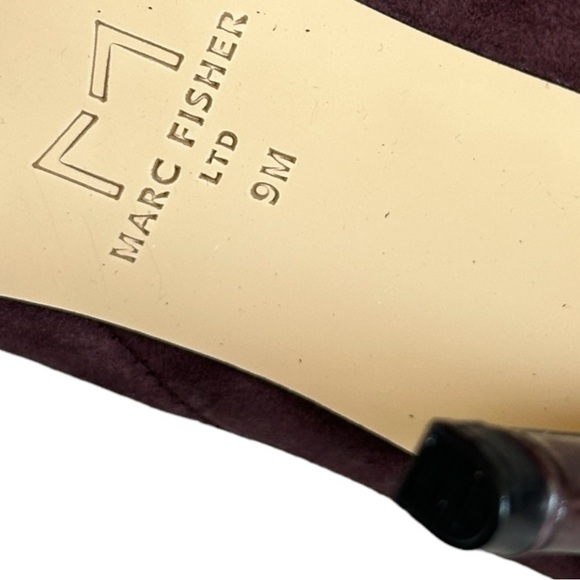 Marc Fisher Ankle Boot 9 NWOB Burgundy Rayya Stiletto Slouchy Leather Point Toe - Picture 8 of 11